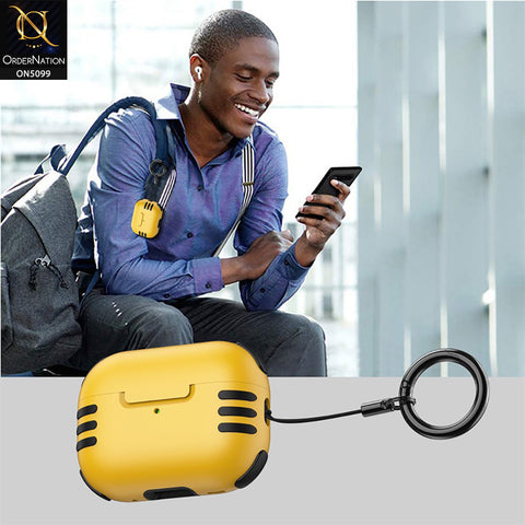 Apple Airpods 1 / 2 Cover - Yellow - Trendy Hybrid Style Soft Shell Protective Case Compatible with Apple Airpods 1 / 2