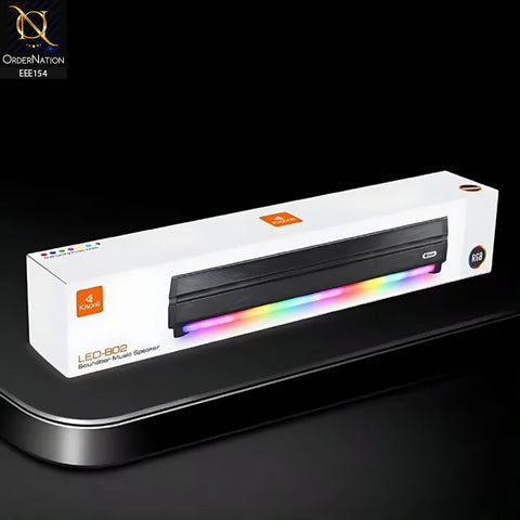 Kisonli LED-802 RGB Light Sound Bar Music Bluetooth Speaker - Black