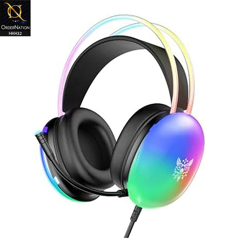 Onikuma X25 RGB Head Beam Gaming Headset with Mic & Stereo Surround Sound - Black