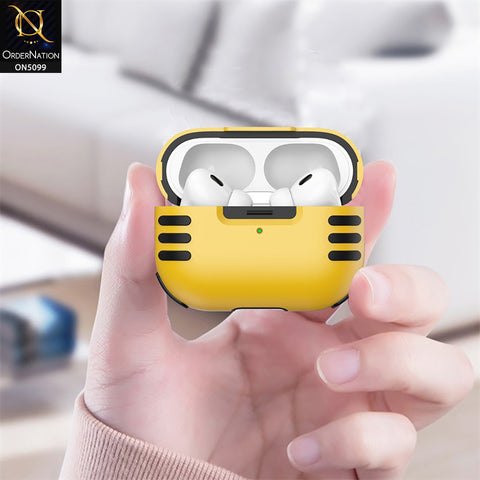 Apple Airpods Pro 2 Cover - Yellow - Trendy Hybrid Style Soft Shell Protective Case Compatible with Apple Airpods Pro 2