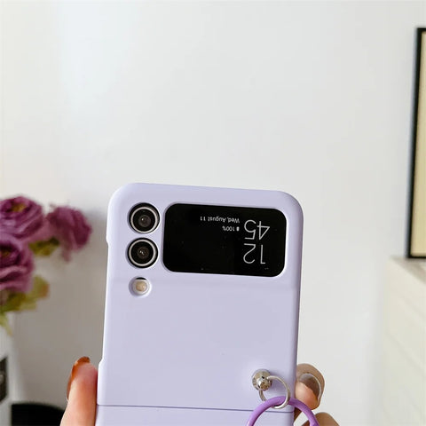 Samsung Galaxy Z Flip 4 5G Cover - Purple - Cartoon doll for ball diamond grid love anti fall protective cover