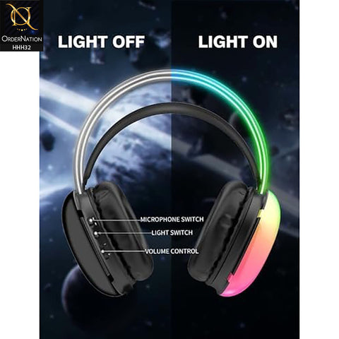 Onikuma X25 RGB Head Beam Gaming Headset with Mic & Stereo Surround Sound - Black