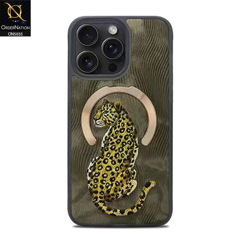 iPhone 15 Pro Max Cover - Yellow - NIMMY 3D Embroidery Fantasy Animal Series Leather Magsafe Case