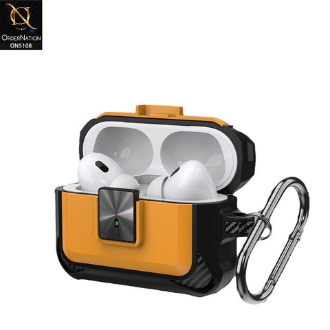 Apple Airpods Pro 2 Cover - Yellow - New Hybrid Style Protective Case With Catch Lock Compatible with Apple Airpods Pro 2