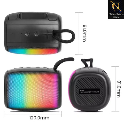 Kisonli S18 RGB Colorful High-Quality Portable Bluetooth Speaker - Black