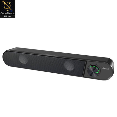 Kisonli I-580 Home Theater USB Soundbar Speaker System With 3.5mm Audio Cable - Black