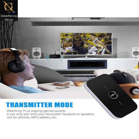 2-in-1 Bluetooth Wireless 3.5mm Stereo Audio Receiver and Transmitter - Black