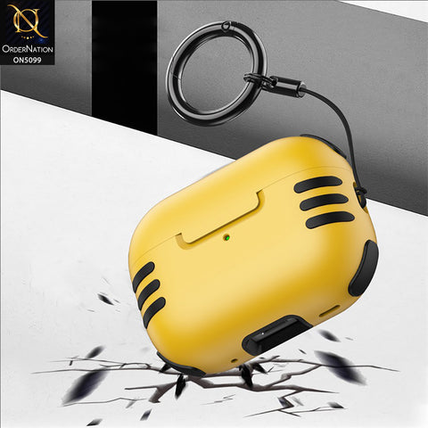 Apple Airpods 1 / 2 Cover - Yellow - Trendy Hybrid Style Soft Shell Protective Case Compatible with Apple Airpods 1 / 2