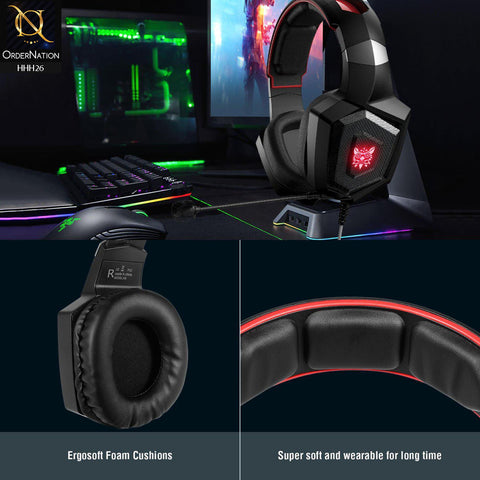 Onikuma K8 RGB Gaming Headphone with Microphone Volume Control - Black