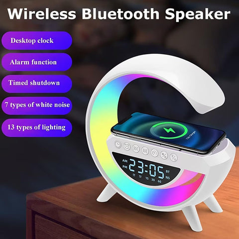 BT-3401 LED Wireless Phone Charger Bluetooth Speaker - White