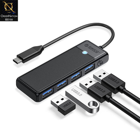 ORICO Type-C To USB HUB 3.0 4 PORTS PAPW4A-C3-015-BK-EP - Black