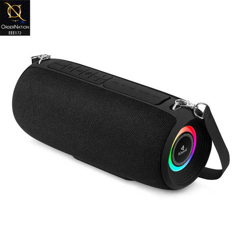 Kisonli Q28 10w Wireless Bluetooth Super Bass RGB Speaker - Black