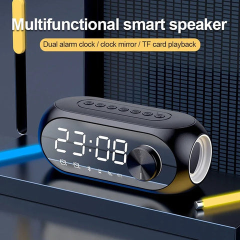 Kisonli LP-2S RGB Speaker Alarm Clock Bluetooth 5.0 TF-Card For Mobile - Black