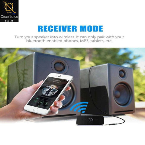 2-in-1 Bluetooth Wireless 3.5mm Stereo Audio Receiver and Transmitter - Black