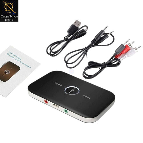 2-in-1 Bluetooth Wireless 3.5mm Stereo Audio Receiver and Transmitter - Black