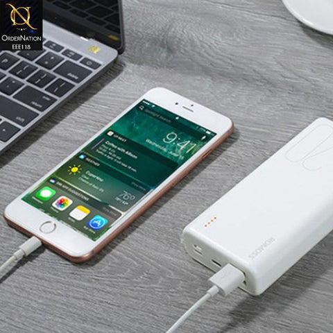 ROMOSS Simple 20 20000mAh Power Bank with 3 Input Port Type-C - (White)