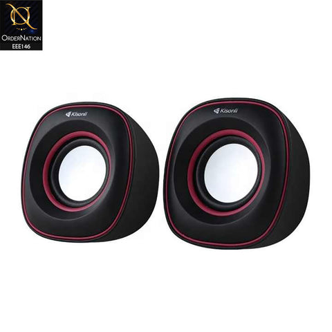 Kisonli V350 USB 2.0 Mini Stereo Sound System Home Theater Speaker - Red