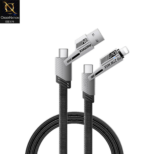 Remax RC-C189 65W 4 In 1 Multi Functional Braided Data Cable - Black