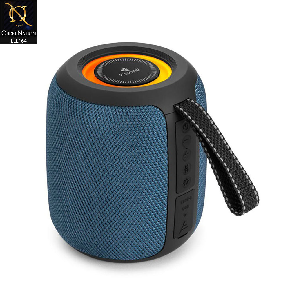 Kisonli Q26 Bluetooth Speaker 10W with Horn Small Speaker - Blue