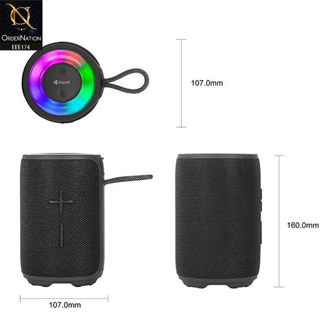 Kisonli Q23 Portable Bluetooth RGB Speaker with 1800mAh Ultra Strong Bass - Black