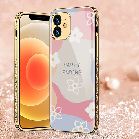 iPhone 12 Cover - Happy Series - Premium Electroplated Shutterproof Case Soft Silicon Borders Case