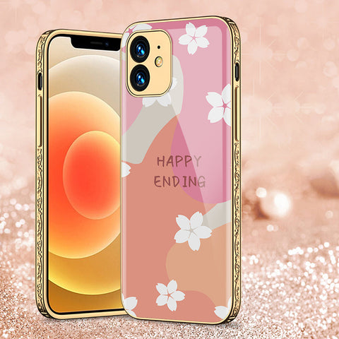 iPhone 12 Cover - Happy Series - Premium Electroplated Shutterproof Case Soft Silicon Borders Case