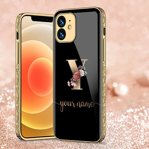 iPhone 12 Cover - Personalized Alphabet Series - Premium Electroplated Shutterproof Case Soft Silicon Borders Case