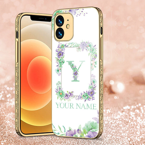 iPhone 12 Cover - Personalized Alphabet Series - Premium Electroplated Shutterproof Case Soft Silicon Borders Case