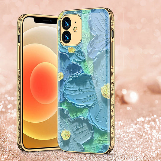 iPhone 11 Cover - Floral Series - Premium Electroplated Shutterproof Case Soft Silicon Borders Case