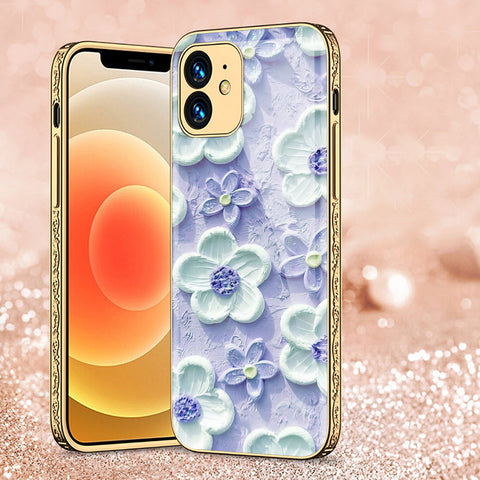 iPhone 11 Cover - Floral Series - Premium Electroplated Shutterproof Case Soft Silicon Borders Case