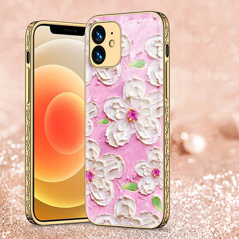 iPhone 11 Cover - Floral Series - Premium Electroplated Shutterproof Case Soft Silicon Borders Case