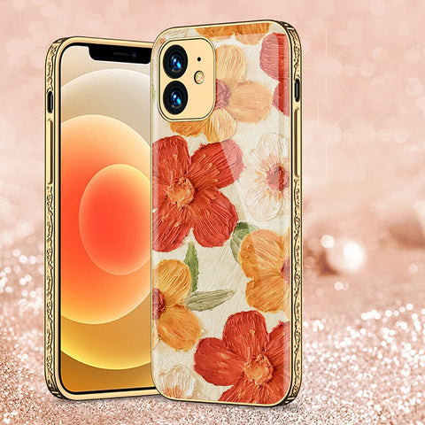 iPhone 11 Cover - Floral Series - Premium Electroplated Shutterproof Case Soft Silicon Borders Case