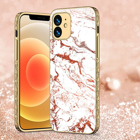 iPhone 11 Cover - White Marble Series 2 - Premium Electroplated Shutterproof Case Soft Silicon Borders Case