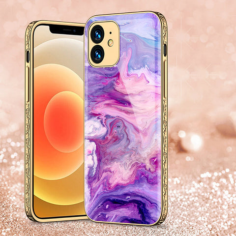 iPhone 11 Cover - Colorful Marble Series - Premium Electroplated Shutterproof Case Soft Silicon Borders Case