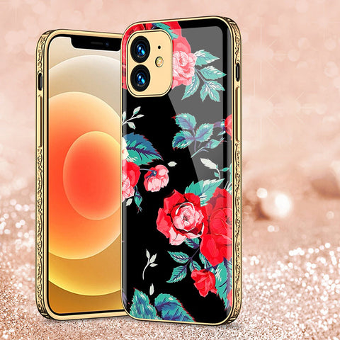 iPhone 11 Cover - Floral Series - Premium Electroplated Shutterproof Case Soft Silicon Borders Case