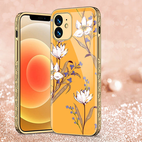 iPhone 11 Cover - Floral Series - Premium Electroplated Shutterproof Case Soft Silicon Borders Case