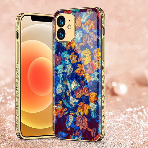 iPhone 12 Cover - Floral Series 2 - Premium Electroplated Shutterproof Case Soft Silicon Borders Case