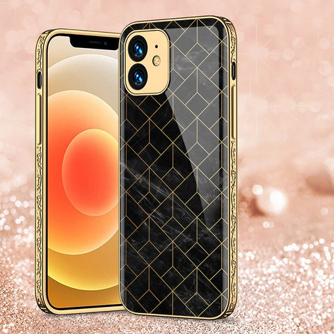 iPhone 11 Cover - Black Marble Series - Premium Electroplated Shutterproof Case Soft Silicon Borders Case