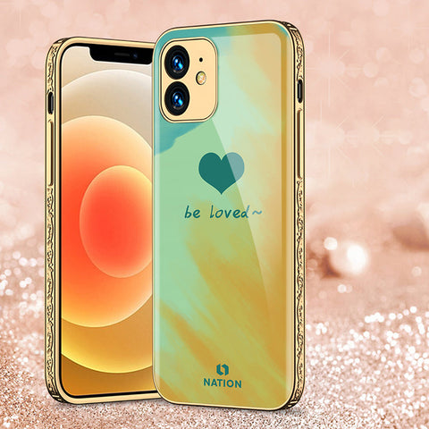 iPhone 12 Cover - Onation Heart Series - Premium Electroplated Shutterproof Case Soft Silicon Borders Case