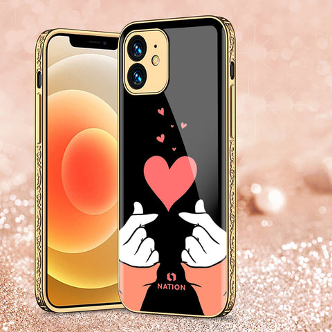 iPhone 11 Cover - Onation Heart Series - Premium Electroplated Shutterproof Case Soft Silicon Borders Case