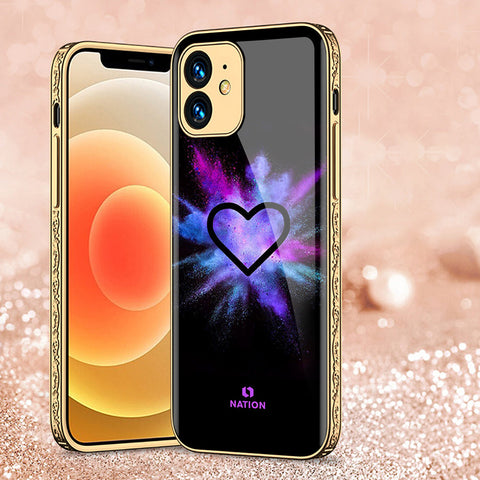 iPhone 11 Cover - Onation Heart Series - Premium Electroplated Shutterproof Case Soft Silicon Borders Case