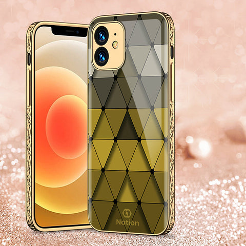 iPhone 12 Cover - Onation Pyramid Series - Premium Electroplated Shutterproof Case Soft Silicon Borders Case