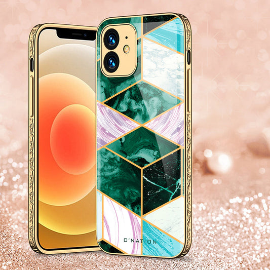 iPhone 11 Cover - O'Nation Shades of Marble Series - Premium Electroplated Shutterproof Case Soft Silicon Borders Case