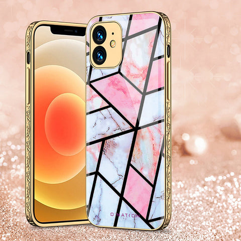 iPhone 12 Cover - O'Nation Shades of Marble Series - Premium Electroplated Shutterproof Case Soft Silicon Borders Case