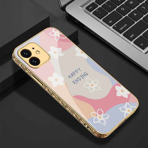 iPhone 12 Cover - Happy Series - Premium Electroplated Shutterproof Case Soft Silicon Borders Case