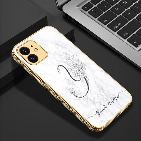 iPhone 12 Cover - Personalized Alphabet Series - Premium Electroplated Shutterproof Case Soft Silicon Borders Case