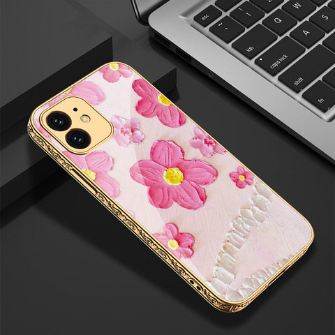 iPhone 11 Cover - Floral Series - Premium Electroplated Shutterproof Case Soft Silicon Borders Case