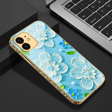 iPhone 11 Cover - Floral Series - Premium Electroplated Shutterproof Case Soft Silicon Borders Case