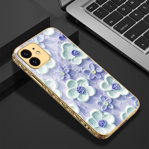 iPhone 11 Cover - Floral Series - Premium Electroplated Shutterproof Case Soft Silicon Borders Case