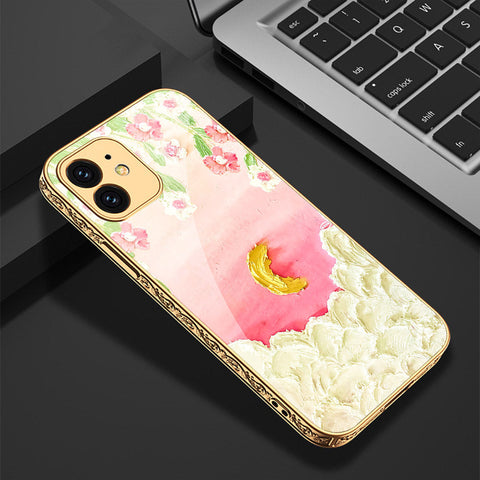 iPhone 12 Cover - Floral Series - Premium Electroplated Shutterproof Case Soft Silicon Borders Case